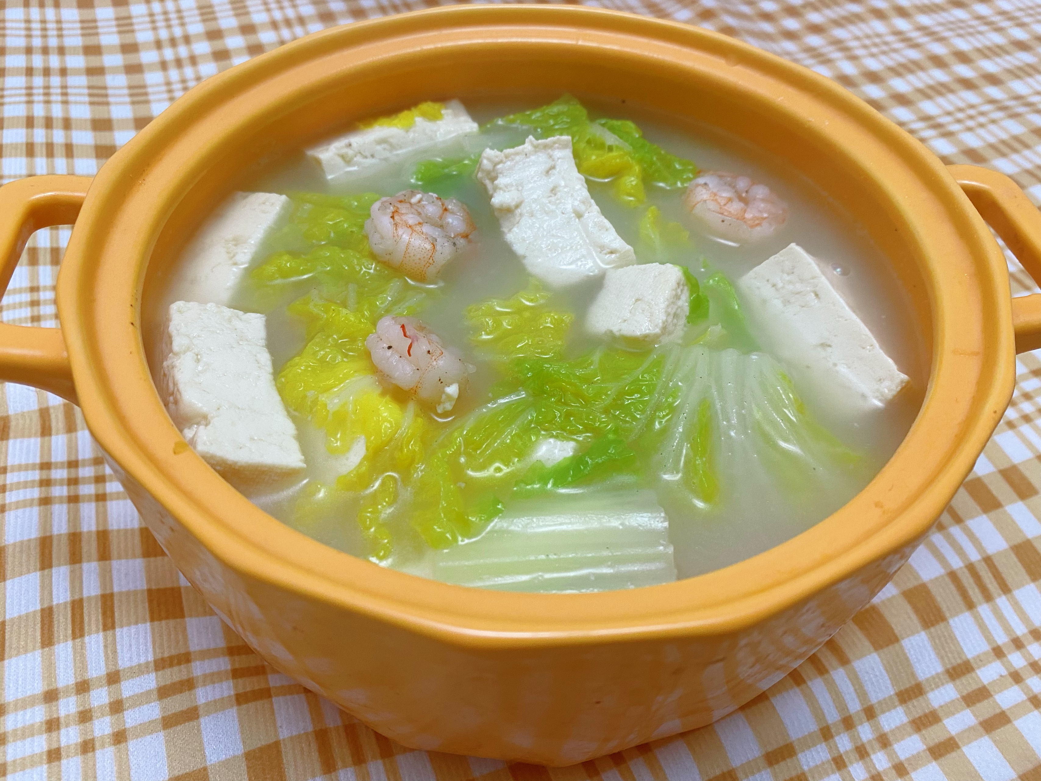 虾仁豆腐白菜汤