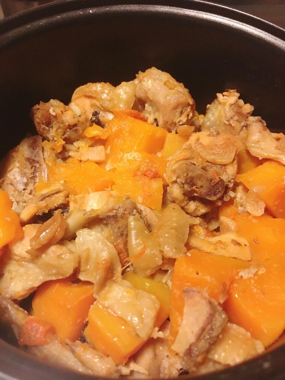 南瓜鸡肉饭