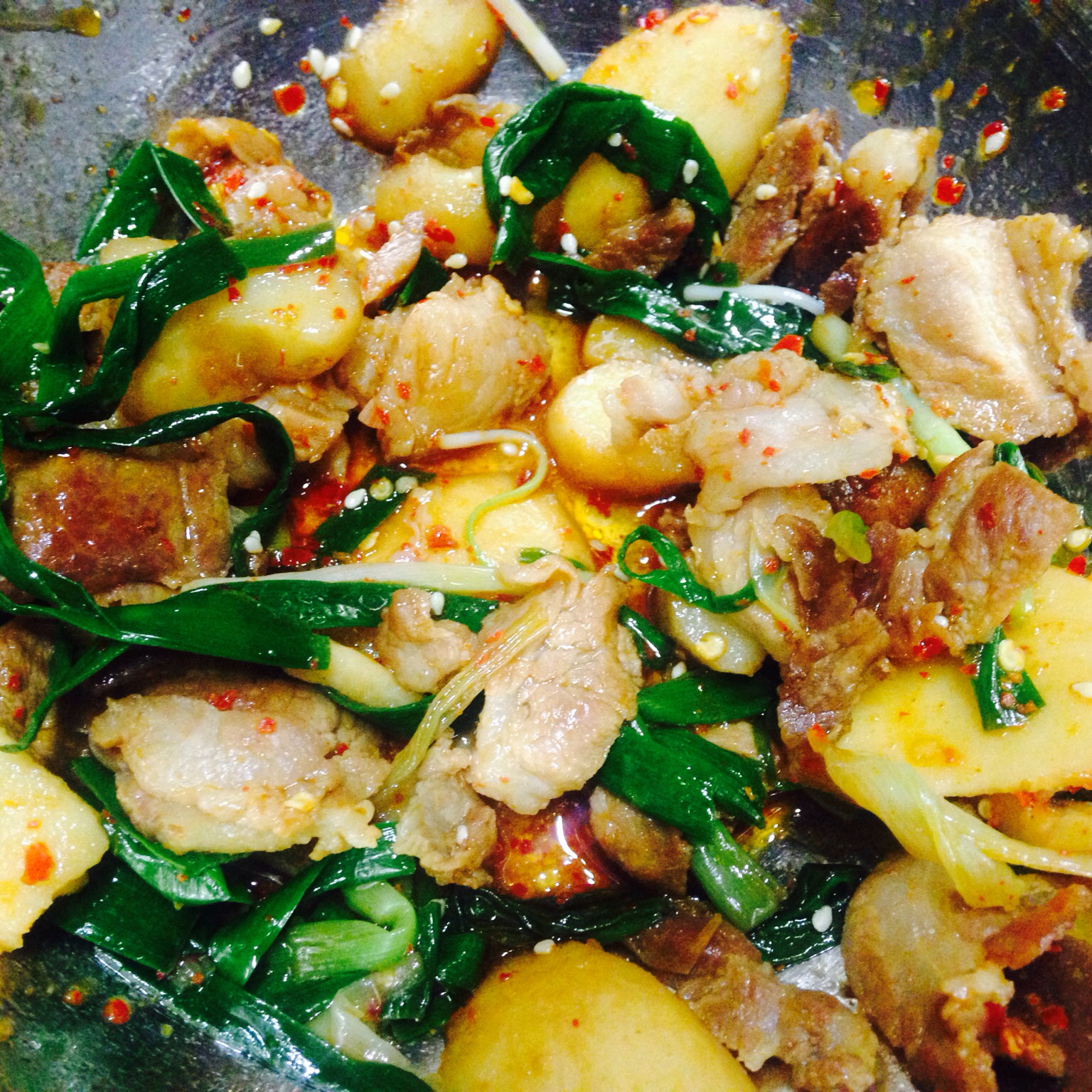大蒜炒肉片