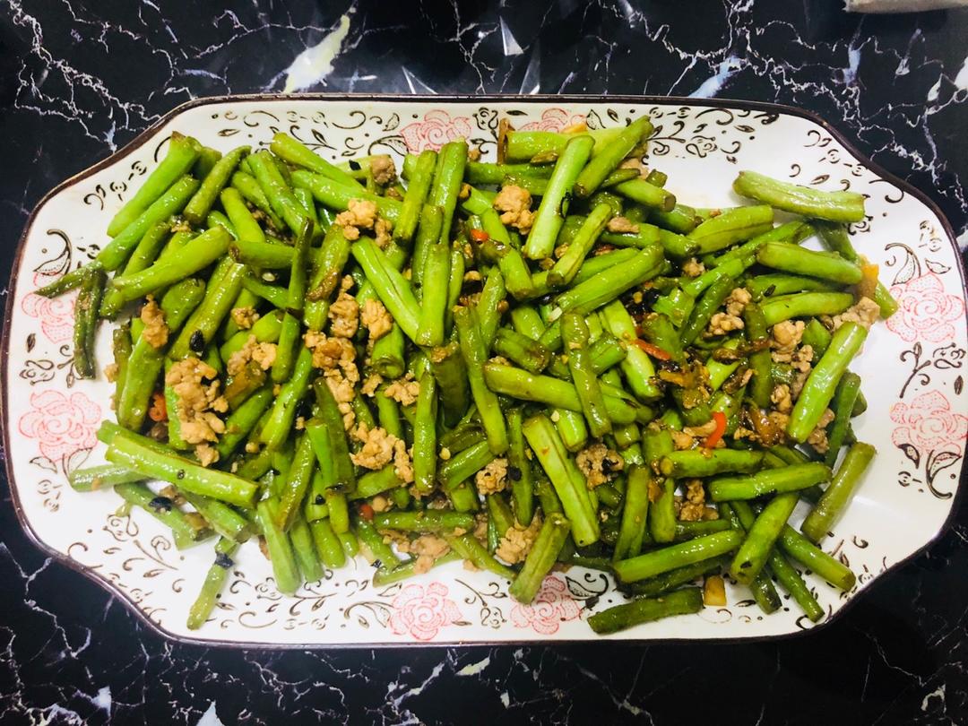 干煸长豆角肉沫