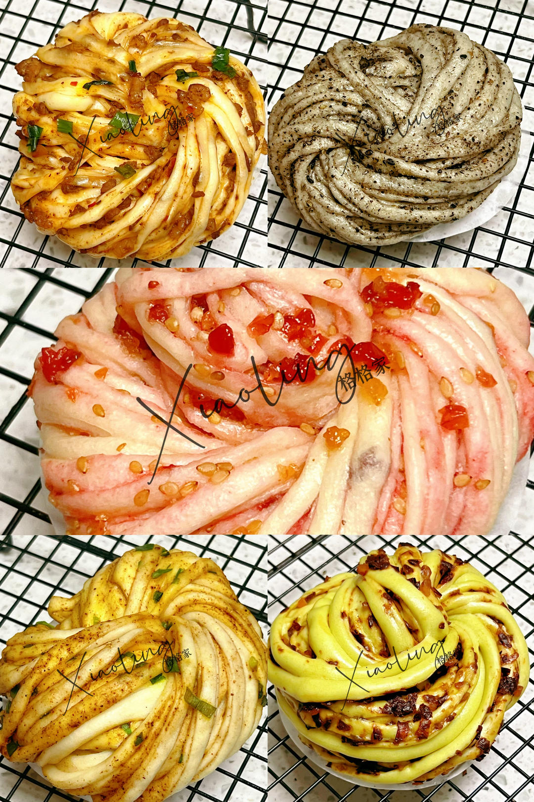 燕窝/椒盐/黑芝麻/肉沫/斑斓玫瑰千丝卷（花卷）