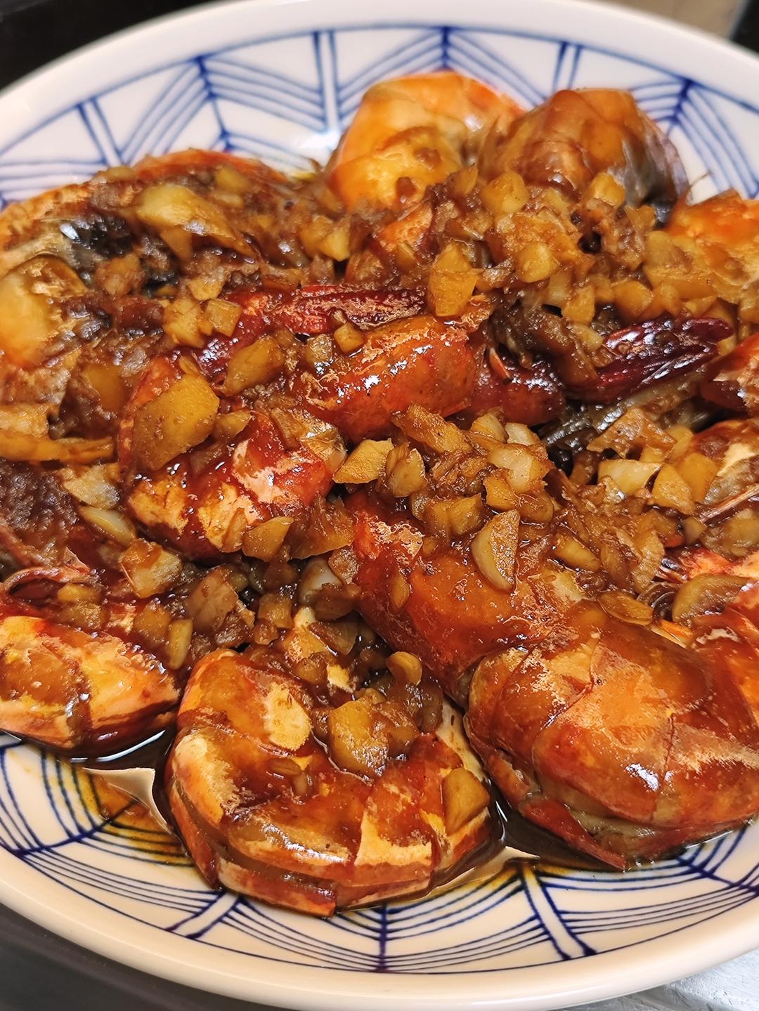 芥末蒜蓉罗氏虾（简易版）