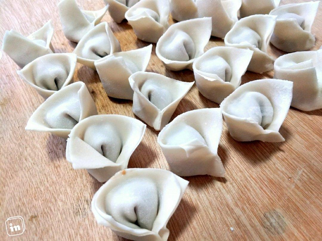元宝馄饨的包法