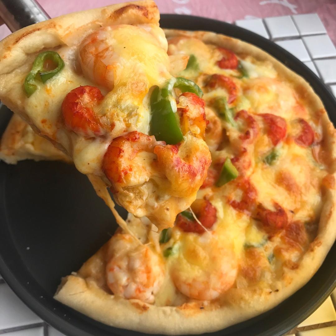 厚底鲜虾培根披萨