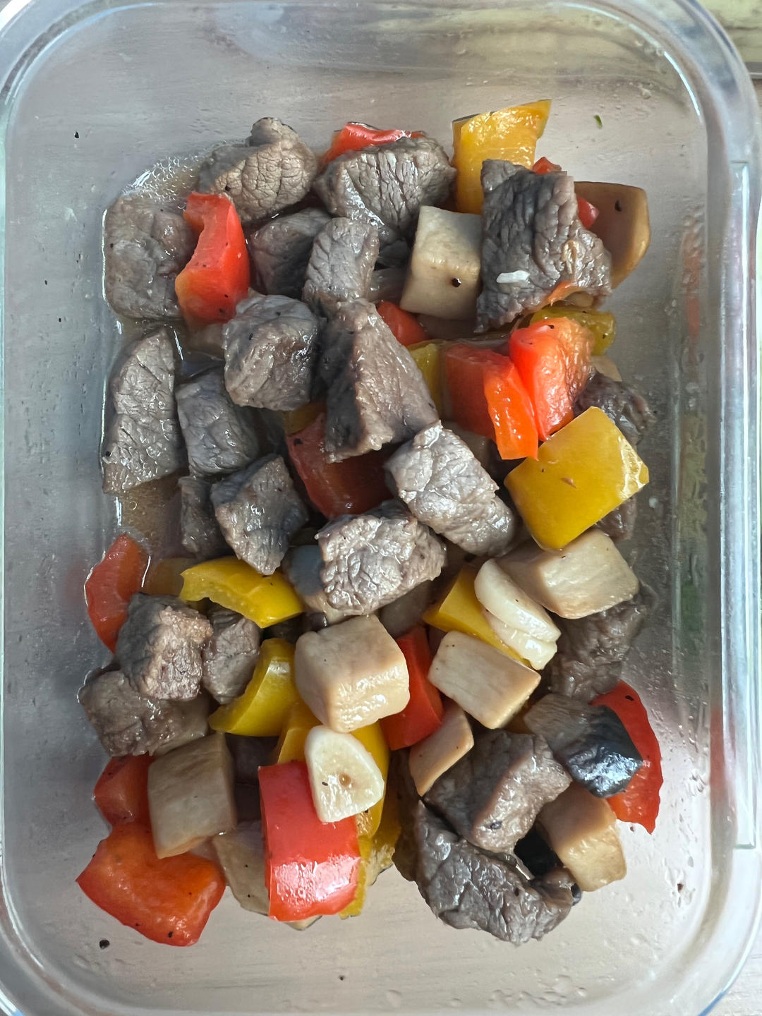 黑椒杏鲍菇牛肉粒