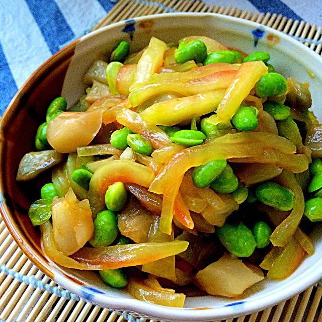 榨菜毛豆炒瓜皮的做法