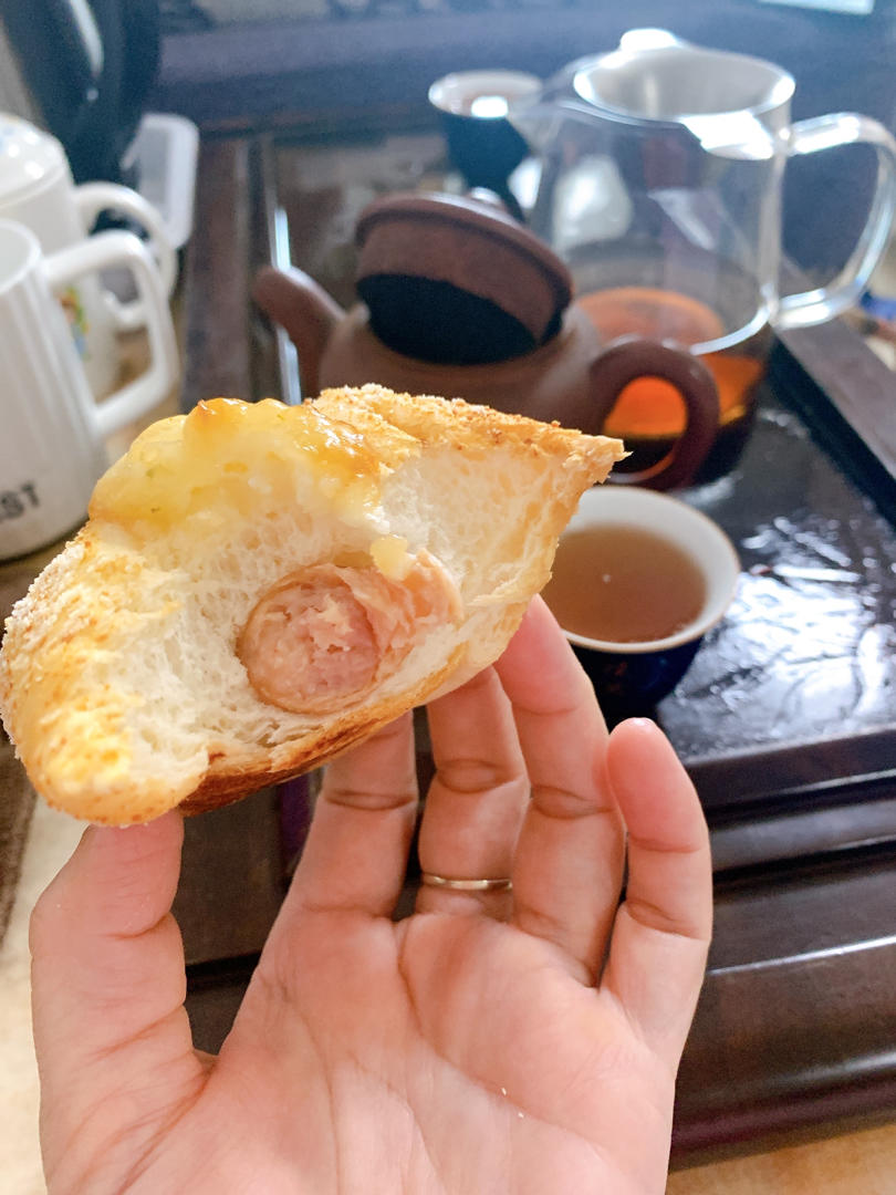 可爱哒小胖砸‼️葱香芝士火腿面包🥯