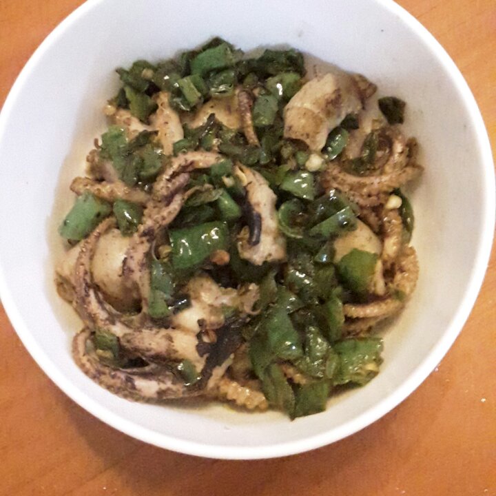 青椒炒章鱼