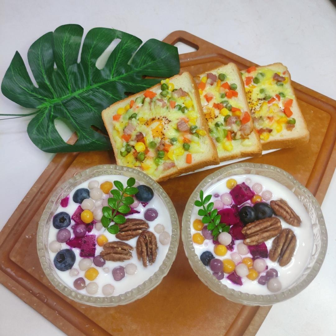 简单快手早餐美食~吐司披萨