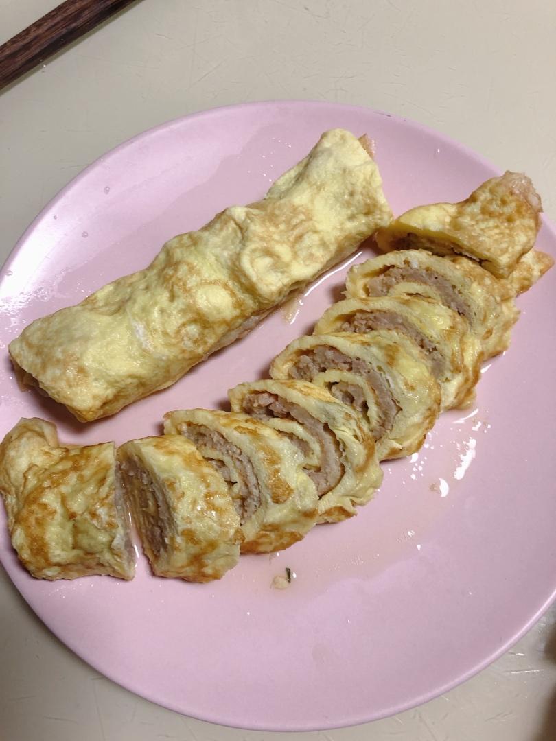 老爸的手艺---蒸肉蛋卷
