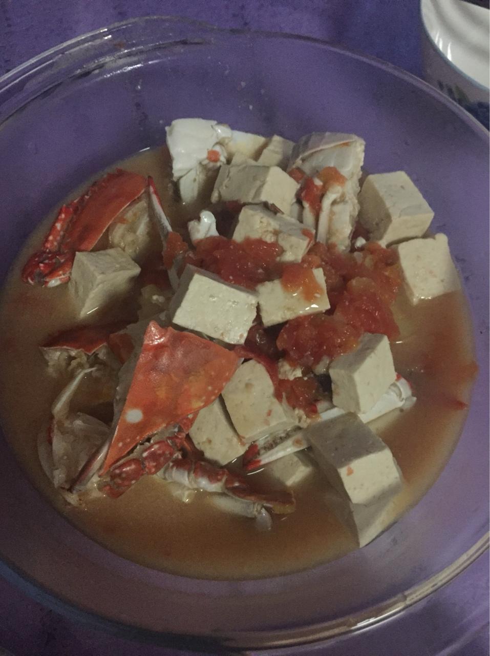 蕃茄梭子蟹豆腐煲