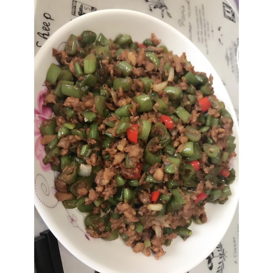 肉沫豆角下饭菜