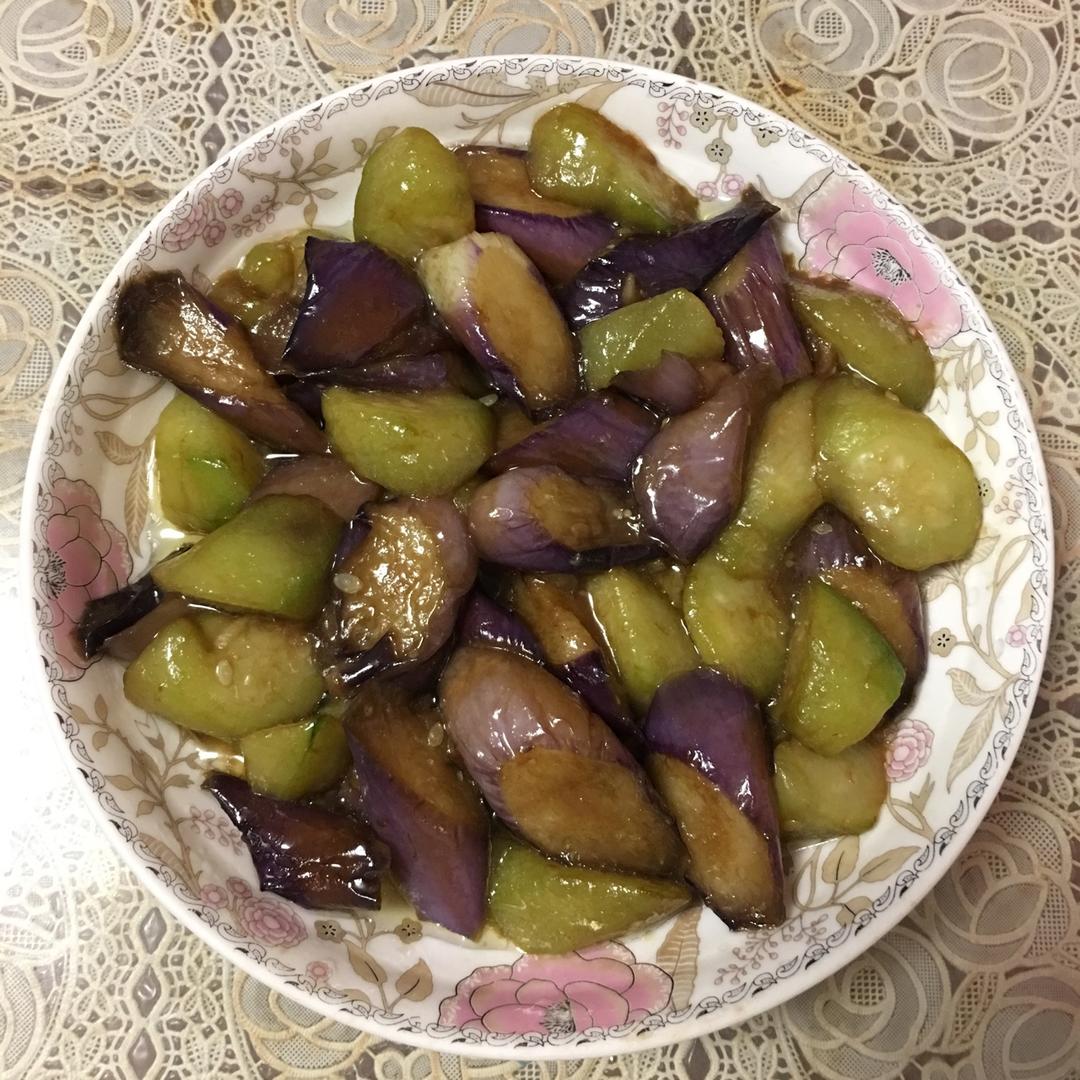 食素……茄子炒丝瓜(糖醋口味)