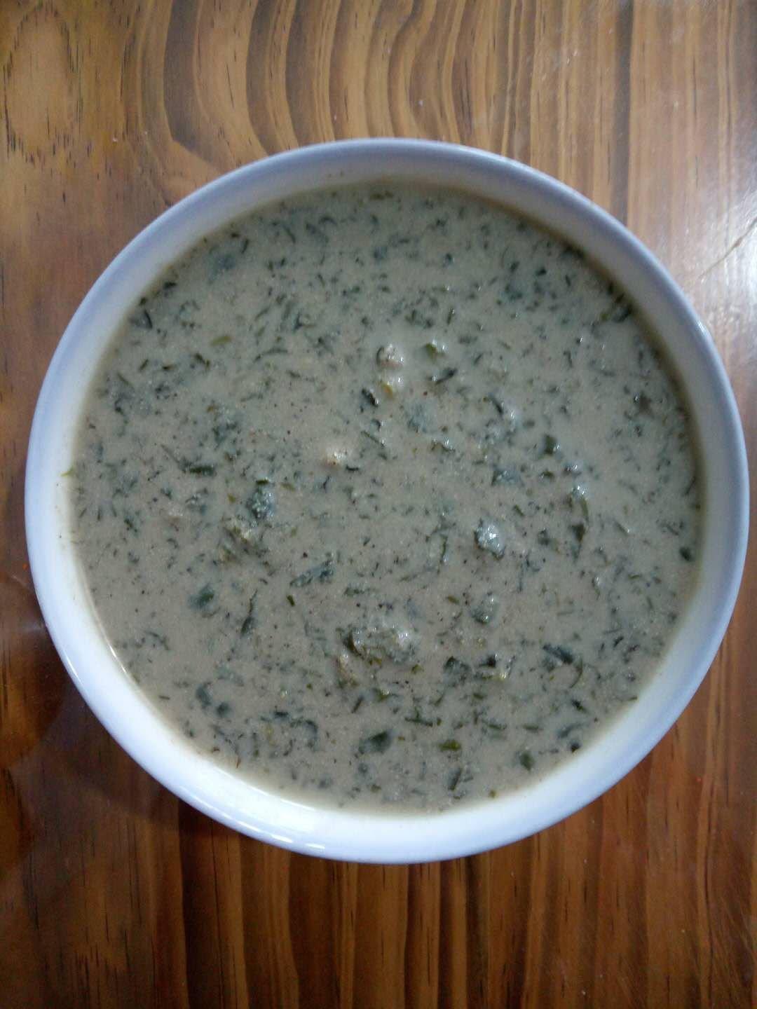 612020年3月31日#晚餐612020年3月31日#苦菜和黑豆面做的豆沫子