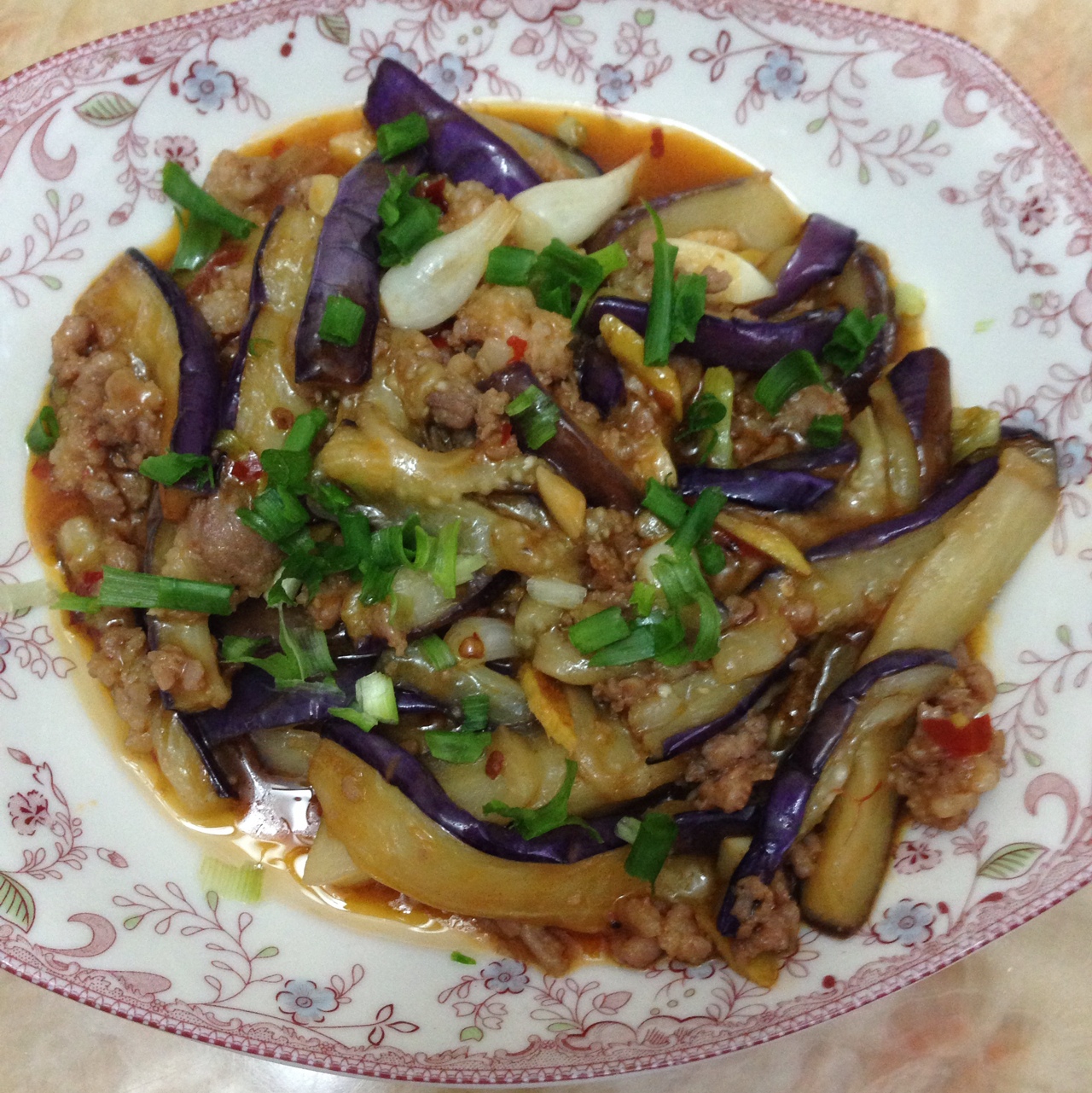 红烧肉沫茄子