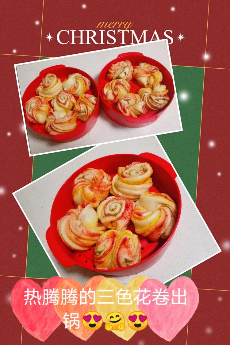 漂亮的三色花卷