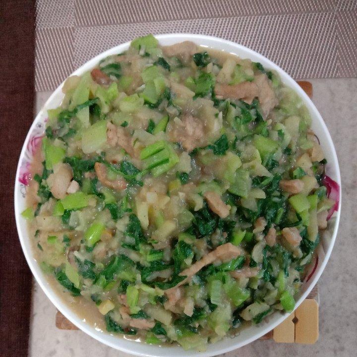 猪肉小白菜土豆泥