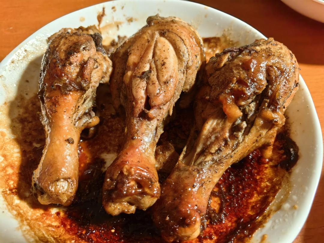 黑椒蜜烤鸡腿（微波炉）超满足