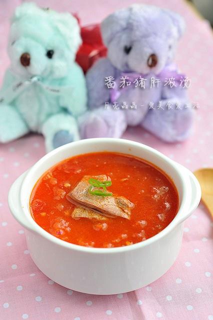 番茄猪肝浓汤的做法