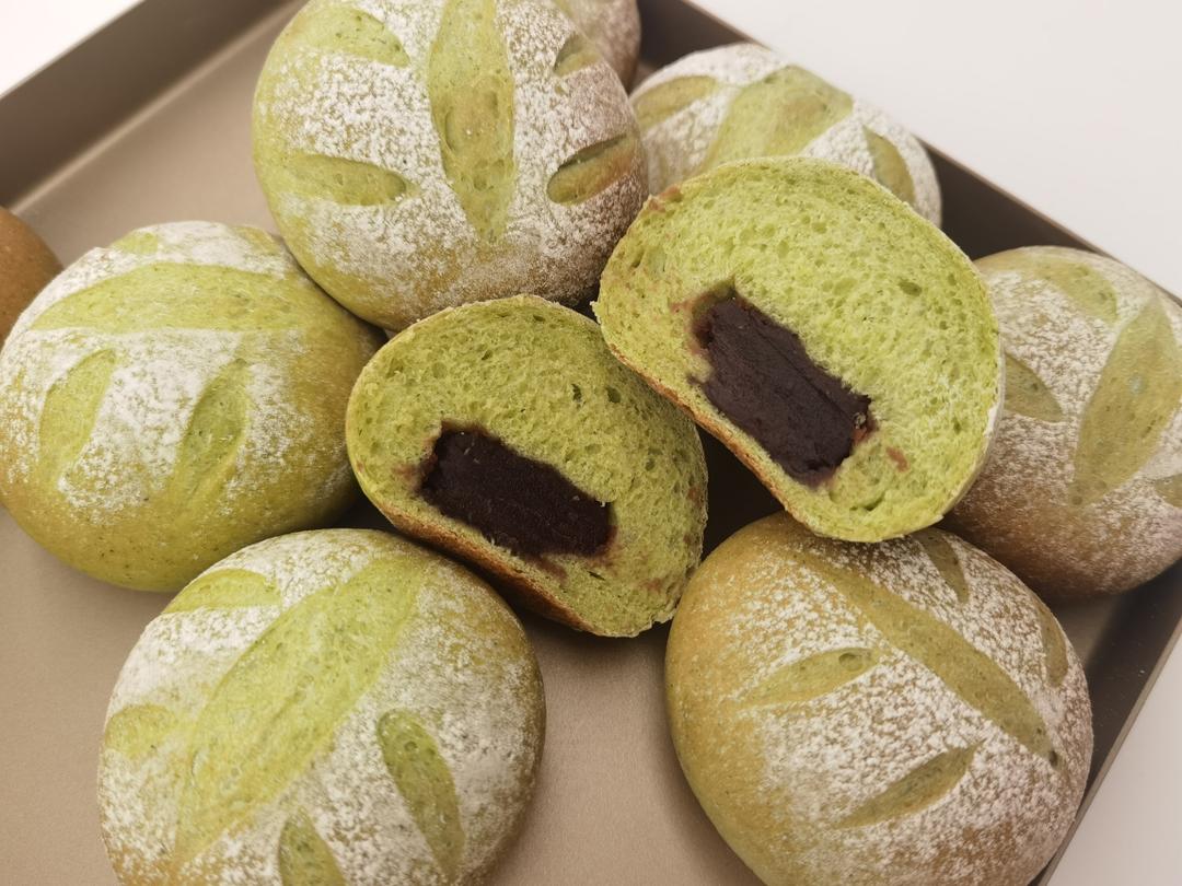 艾草红豆面包的做法