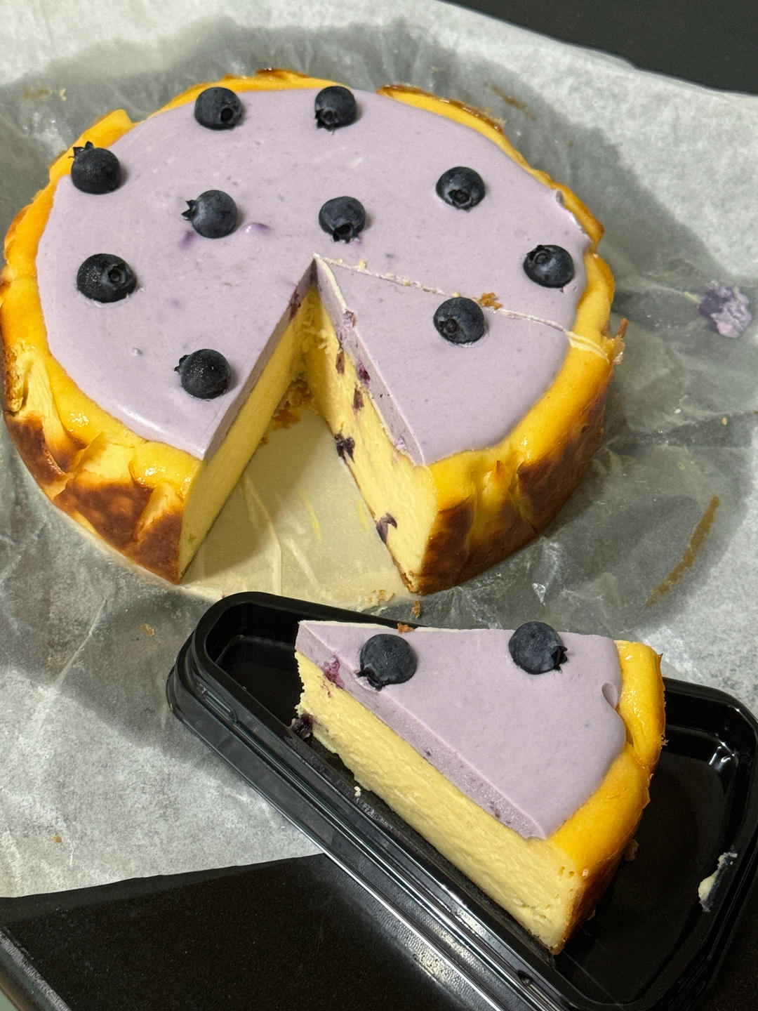 蓝莓慕斯蛋糕（奶油版，附蓝莓酱做法）