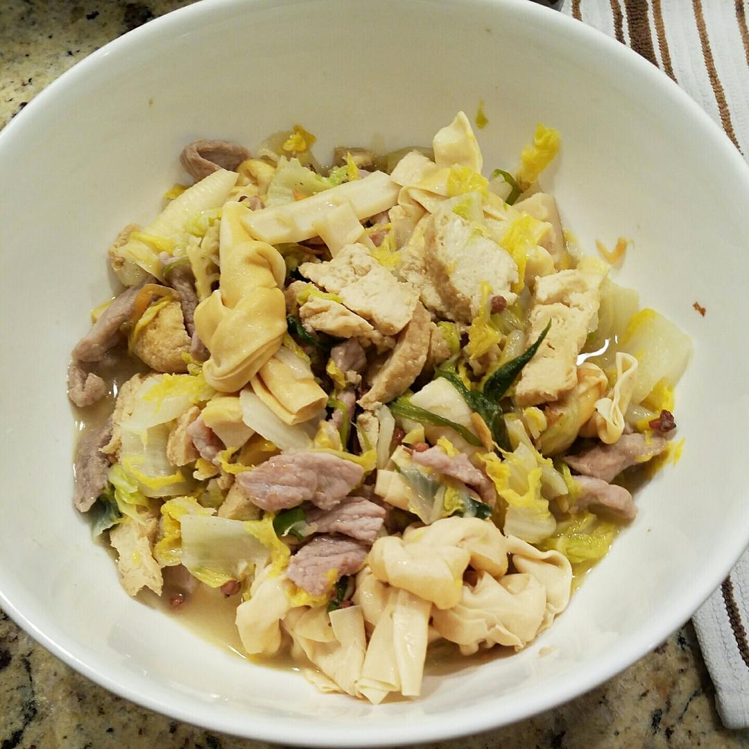 百叶烧白菜 各种豆制品都以这么做