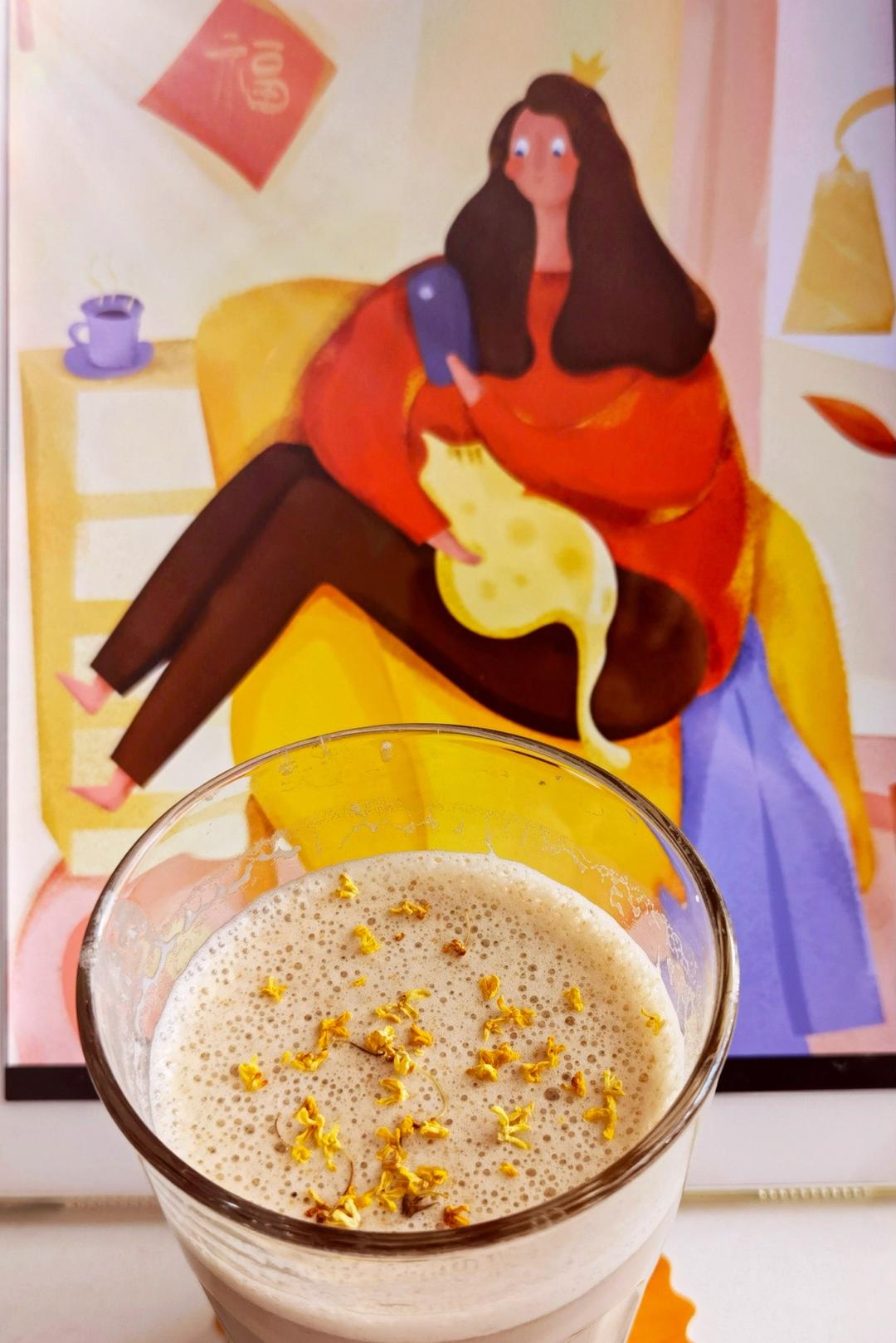 自制栗子泥燕麦奶拿铁，喝下去暖暖的