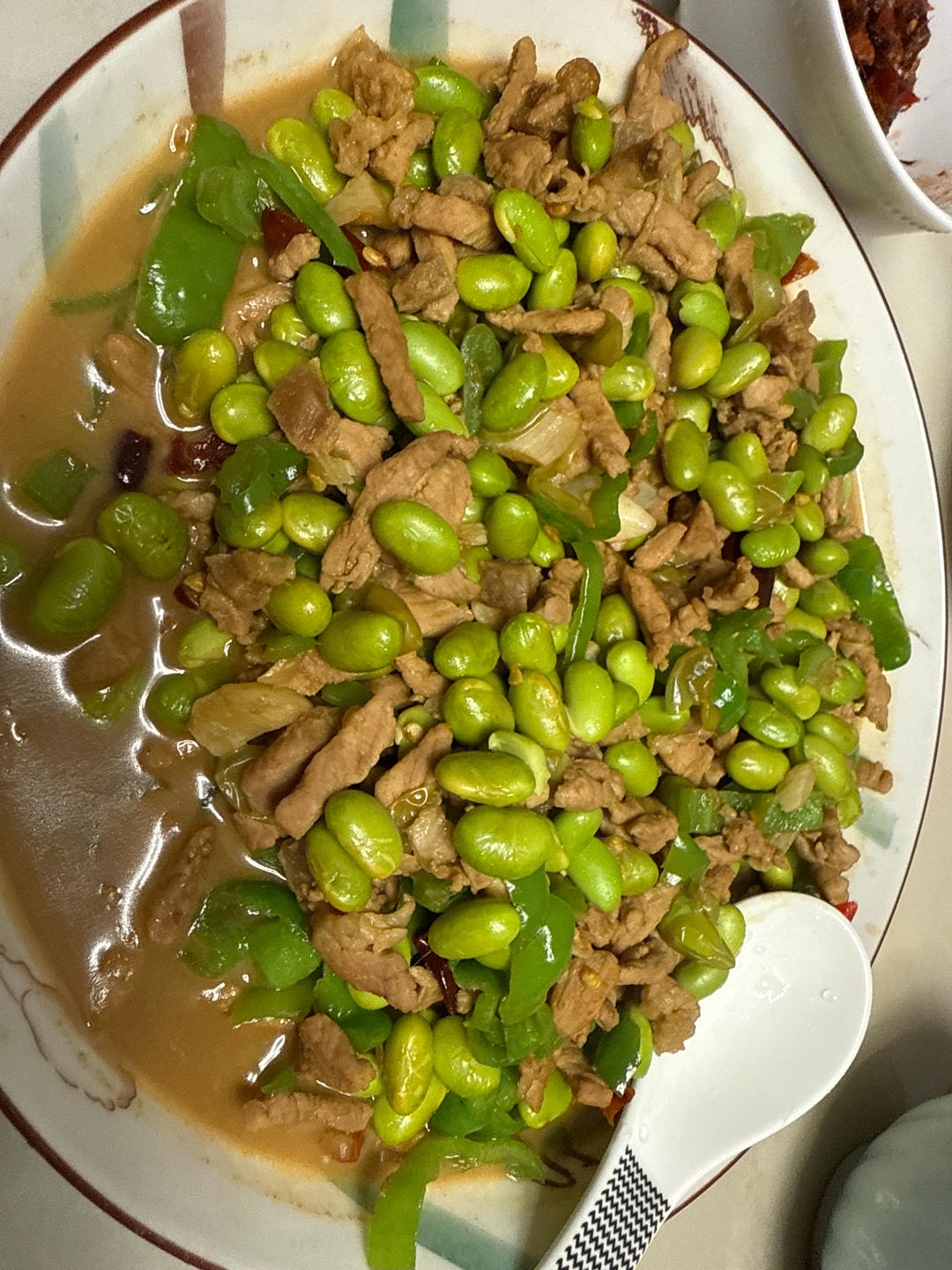 毛豆炒肉
