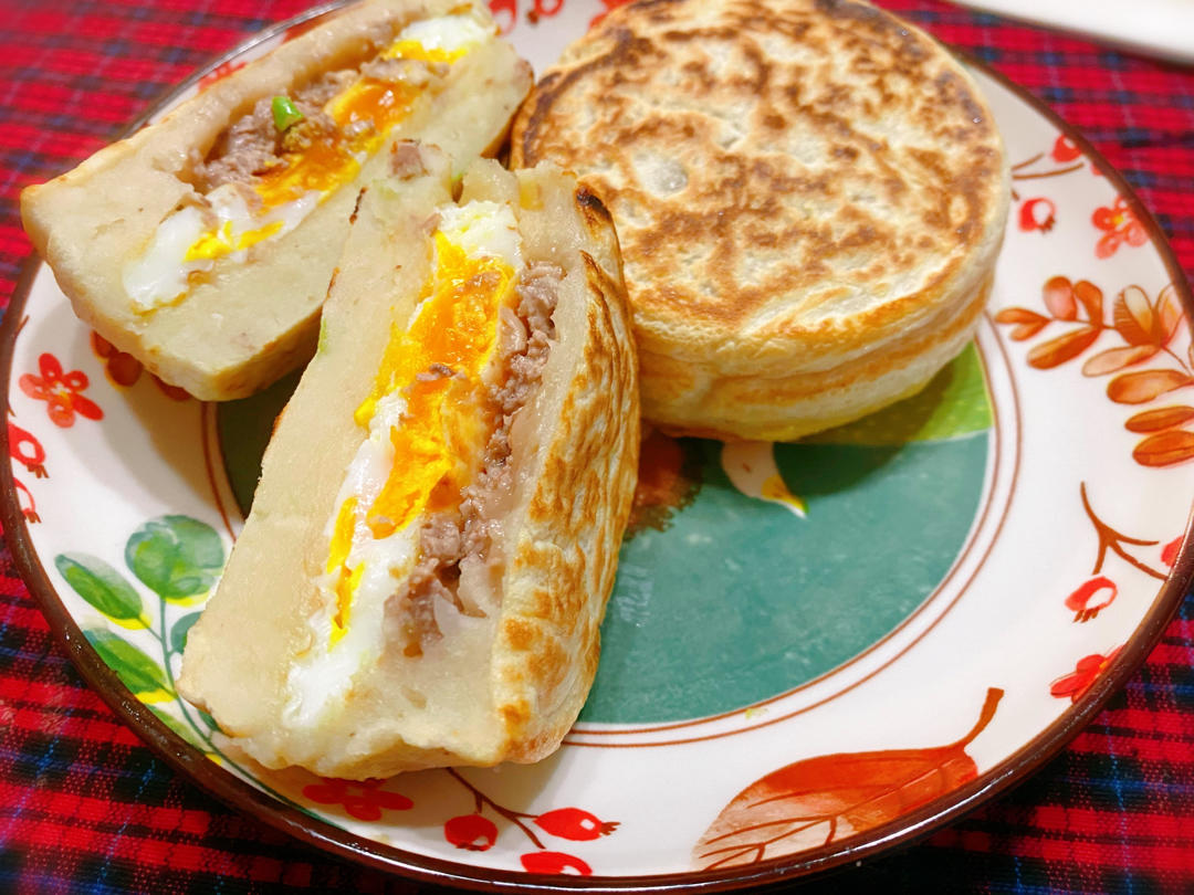 早餐霸王~沉甸甸鸡蛋汉堡