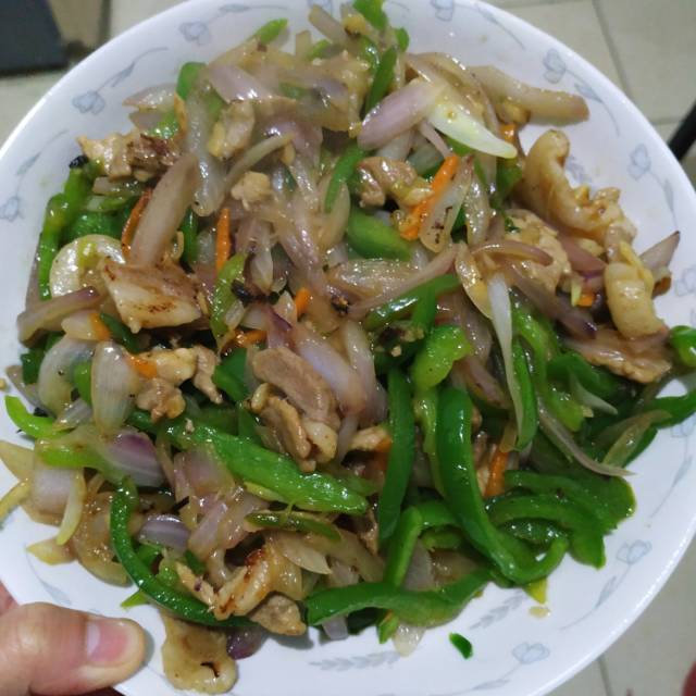 洋葱青椒炒肉丝