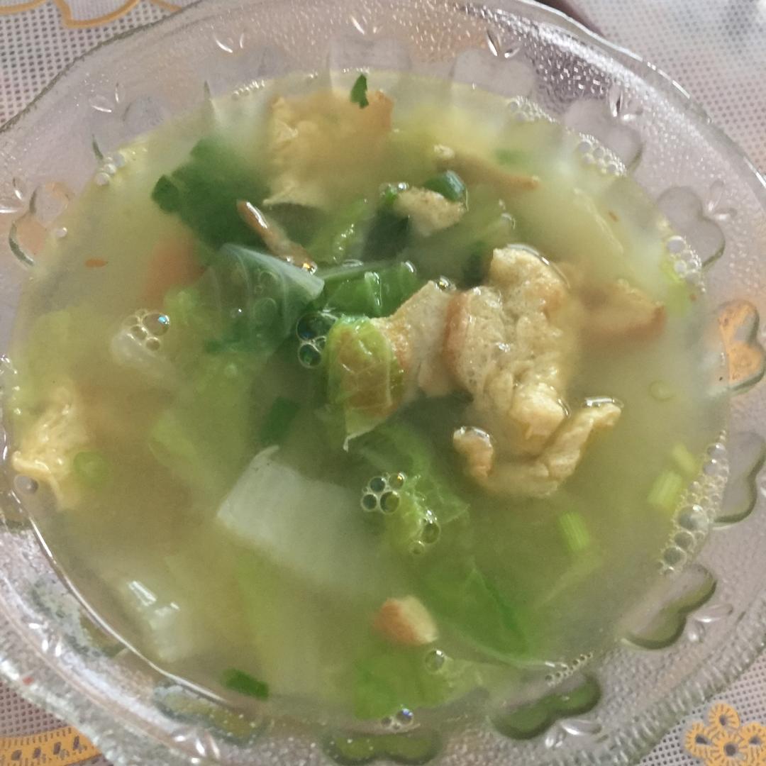 鸡蛋白菜汤(泡蛋白汤)