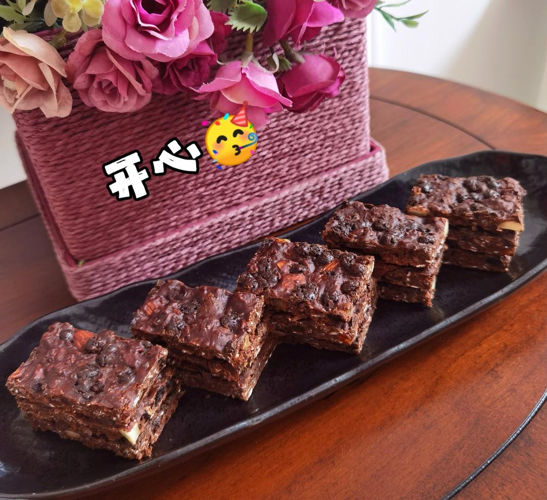 减脂 无糖无油无淀粉高蛋白低脂蛋白燕麦棒口感神似布朗尼