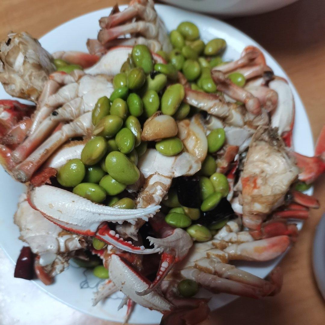 毛豆炒花蟹