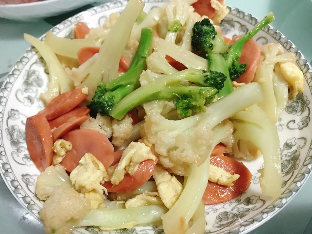 {☀快手晚餐☀}火腿肠滑蛋西兰花