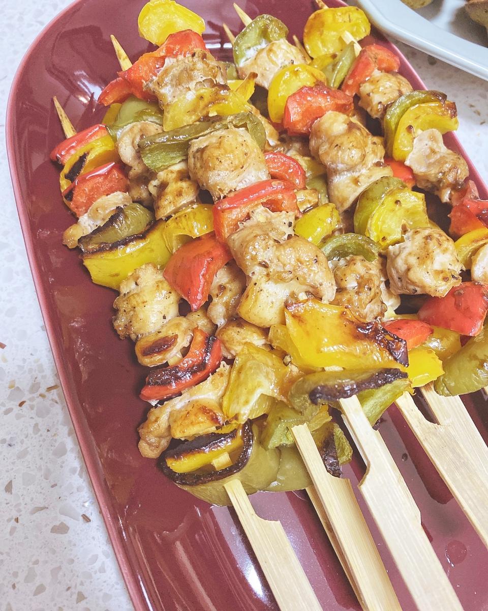 烤彩椒鸡肉串#烤箱R025#