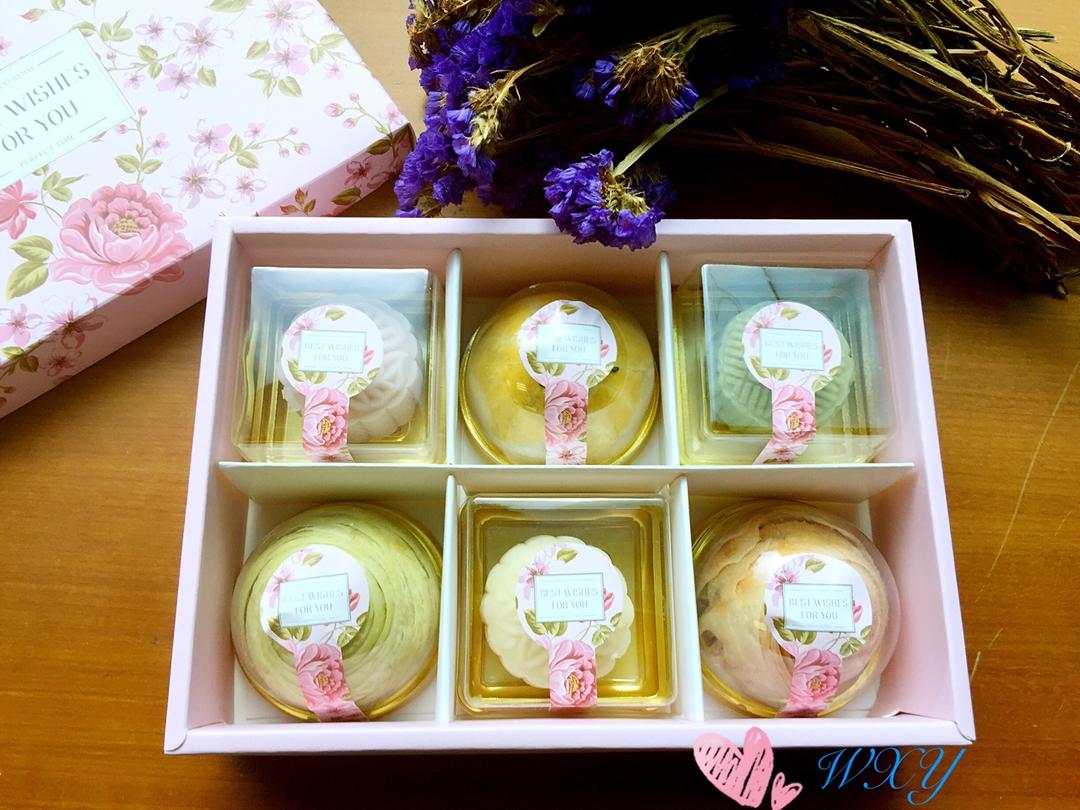 蛋黄酥~紫薯、抹茶、原味~花好月圆，中秋快乐~内附一次做六色蛋黄酥方法~