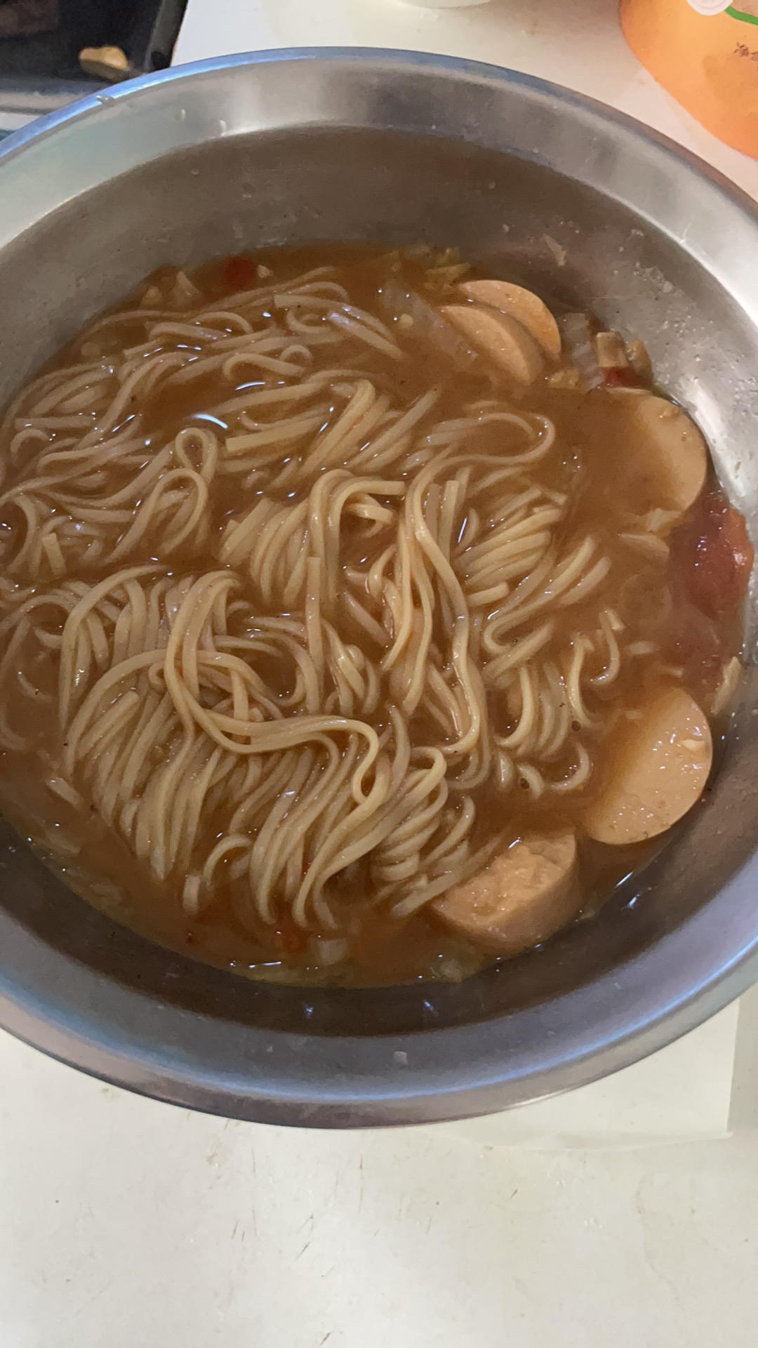 一人食·番茄白菜爆锅面