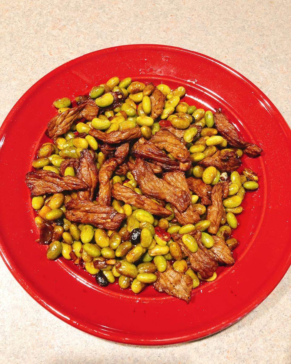 毛豆炒牛肉