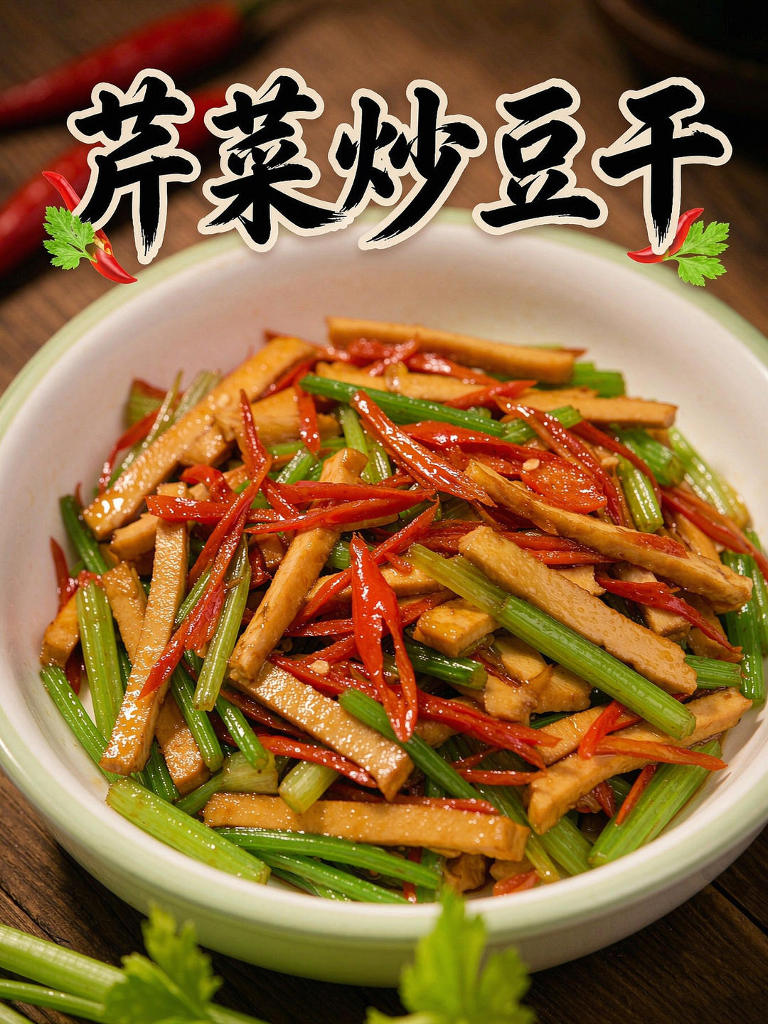 🥬✨低卡高纤！芹菜胡萝卜炒豆干｜减脂期优质蛋白+护眼组合
