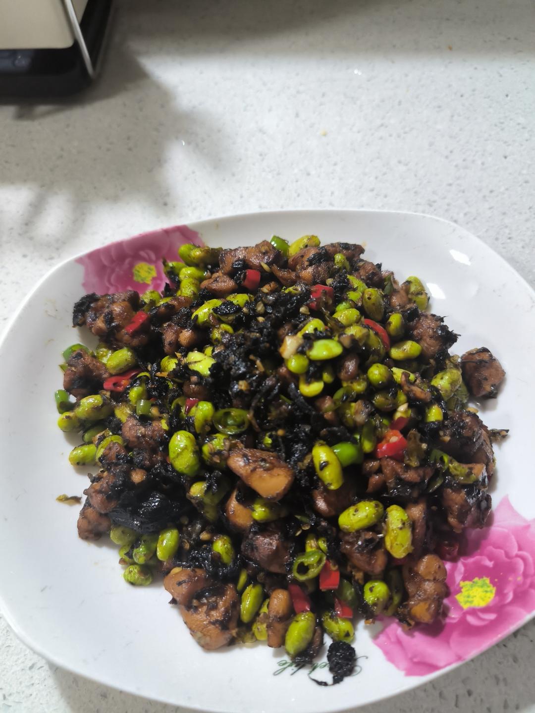 辣炒毛豆鸡丁