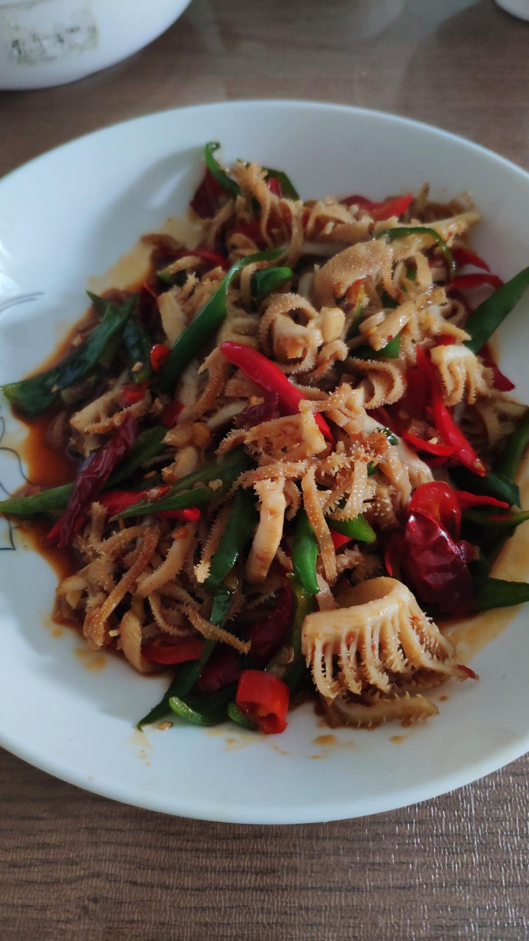 安诺豆豆做的香辣牛百叶爆好吃