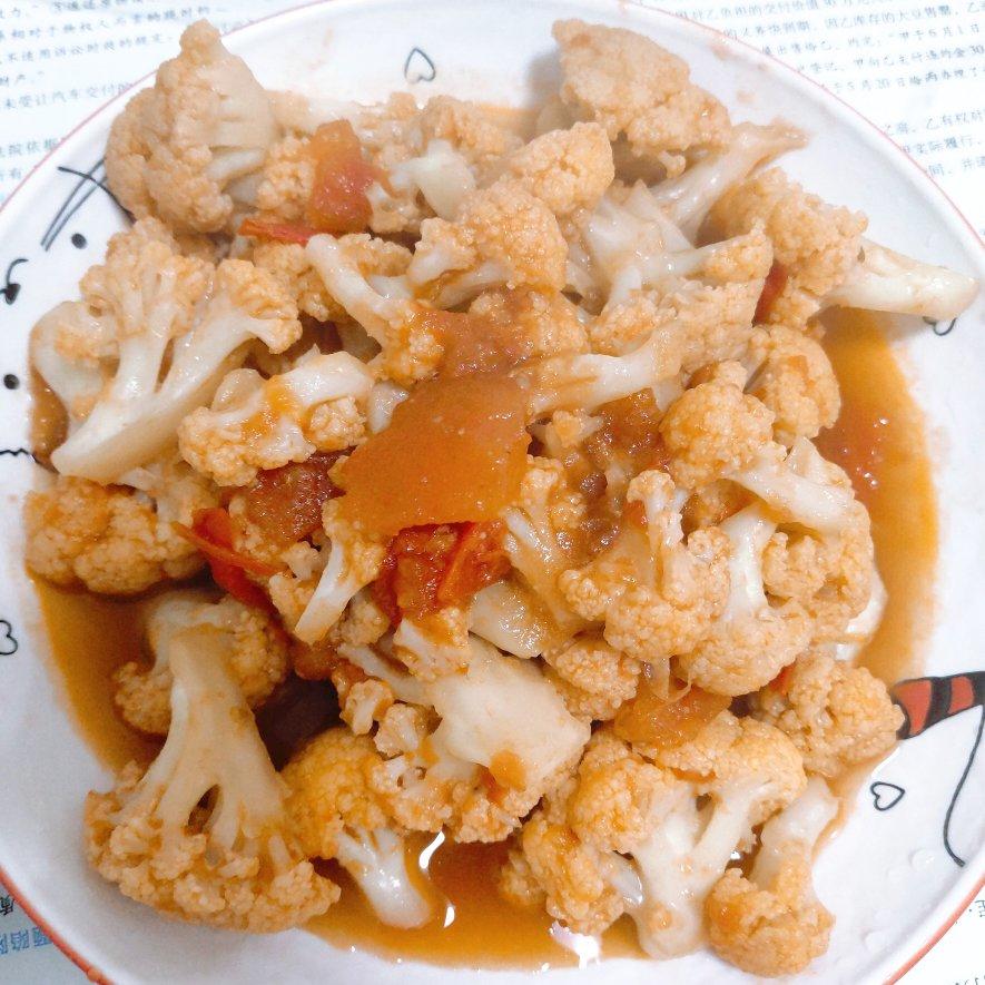 家常新手番茄炒花菜