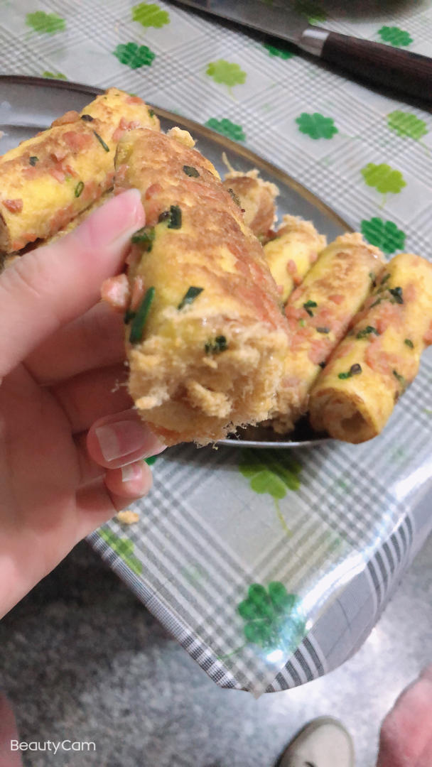 平底锅就能做❗️快手早餐❗️肉松吐司卷