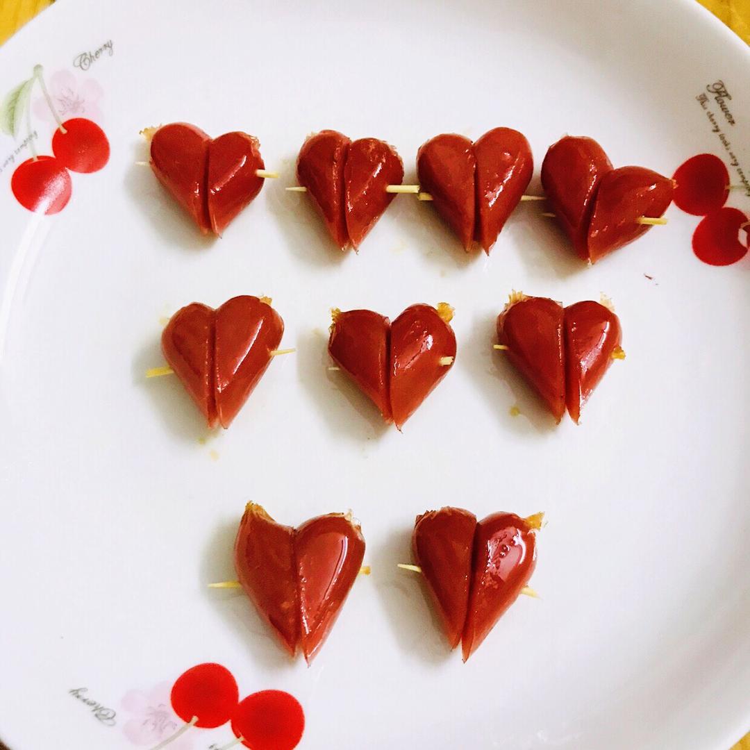 echo的厨房呀做的爱心火腿肠