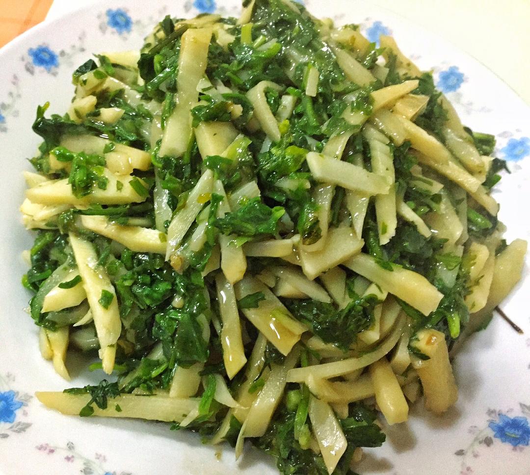 一叶小舟轻轻来做的荠菜冬笋