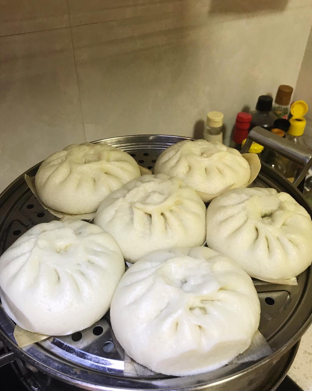 饺子0111做的堂妈教你山菜鲜肉大包子