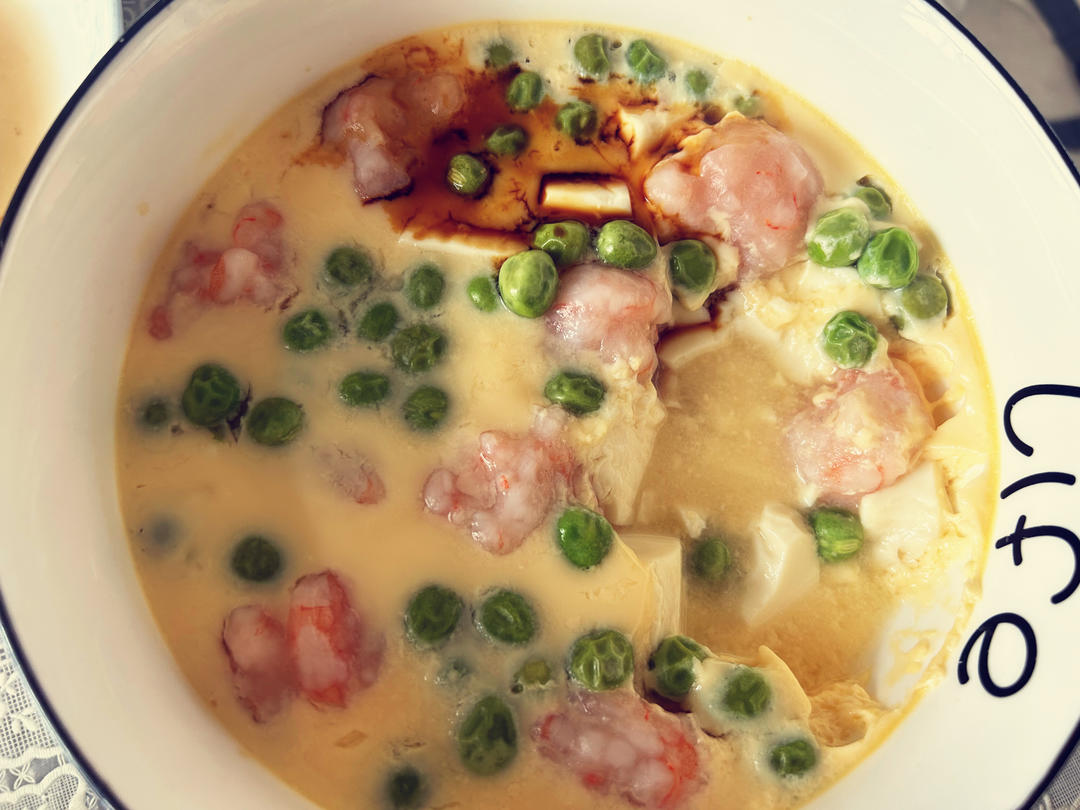 虾仁豆腐蒸水蛋