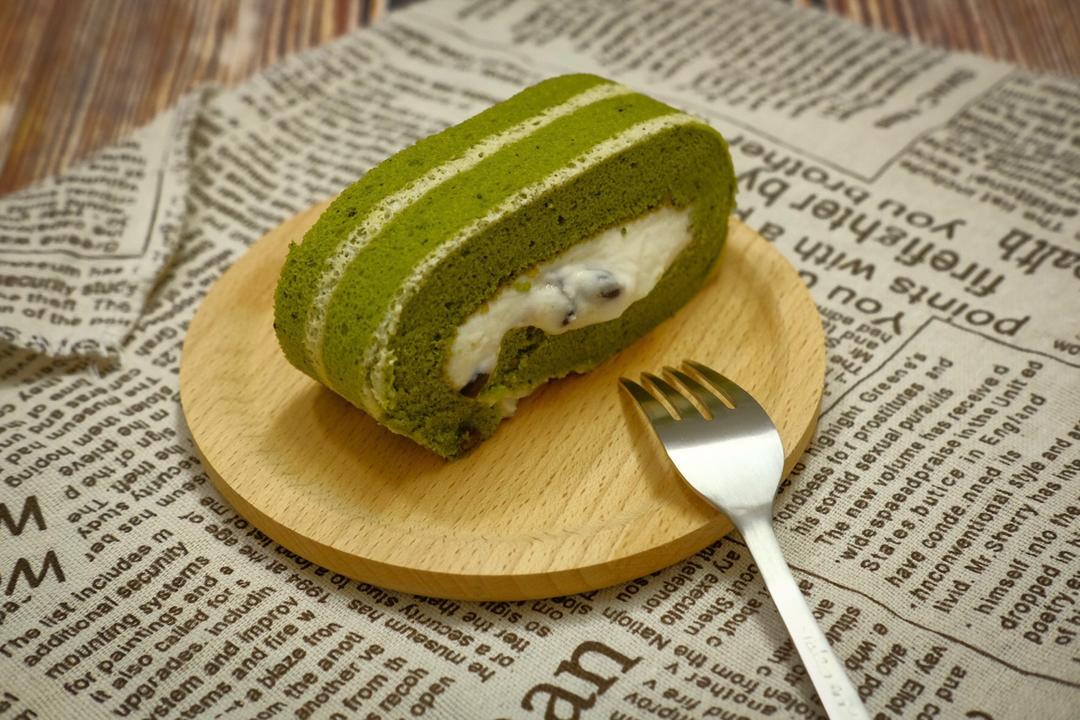 抹茶波点（条纹）蛋糕卷