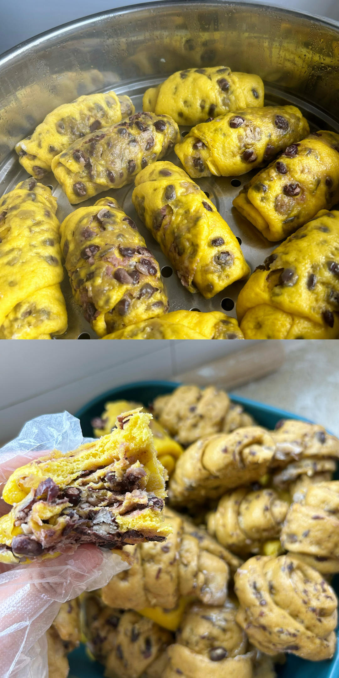 美味南瓜红豆卷，好看又好吃