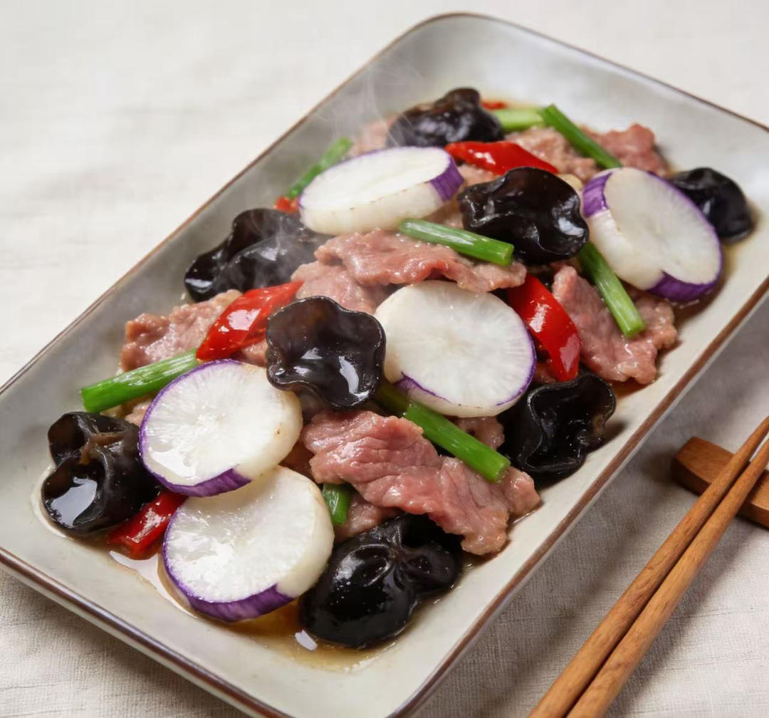 荸荠木耳炒肉片